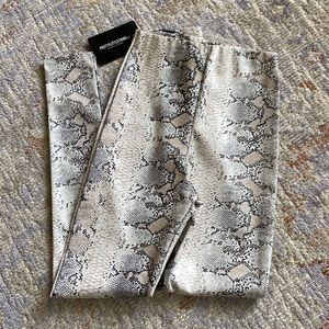 Faux snakeskin skinny pants